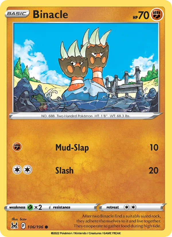 Binacle - Lost Origin Pokemon Card