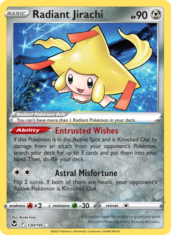 Radiant Jirachi - Silver Tempest Pokemon Card