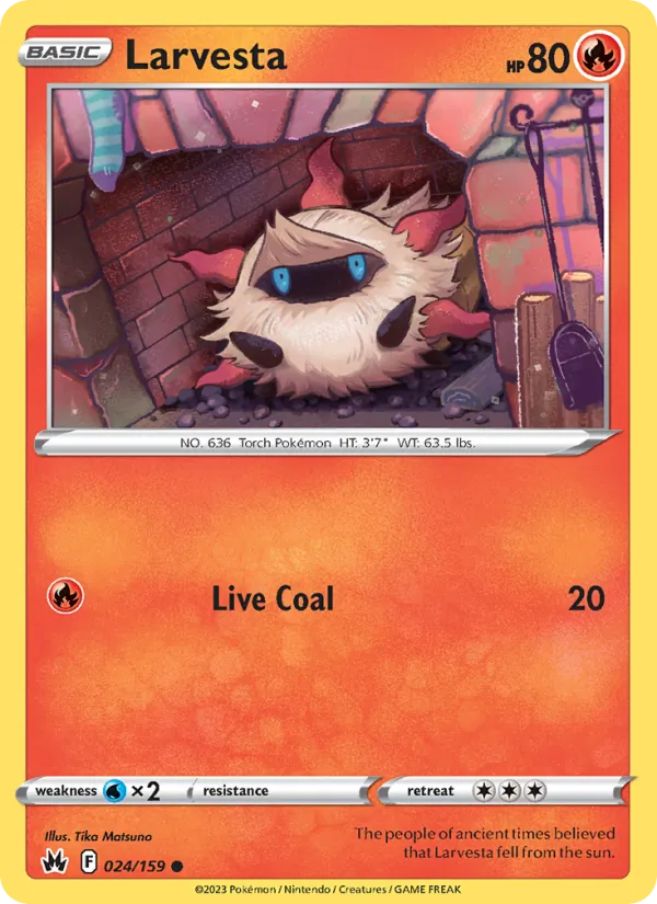 Larvesta - Crown Zenith Pokemon Card