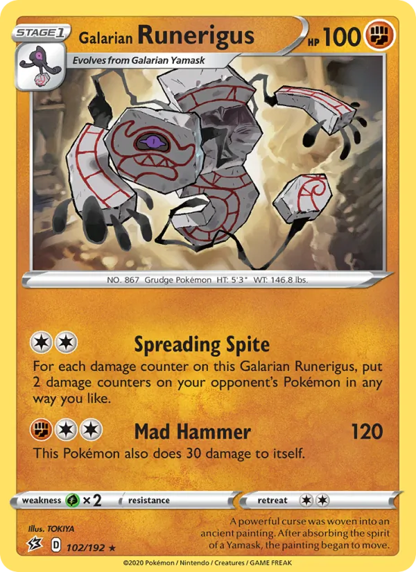 Galarian Runerigus - Rebel Clash Pokemon Card