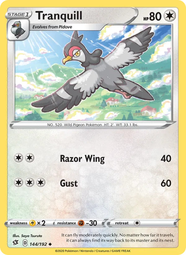 Tranquill - Rebel Clash Pokemon Card