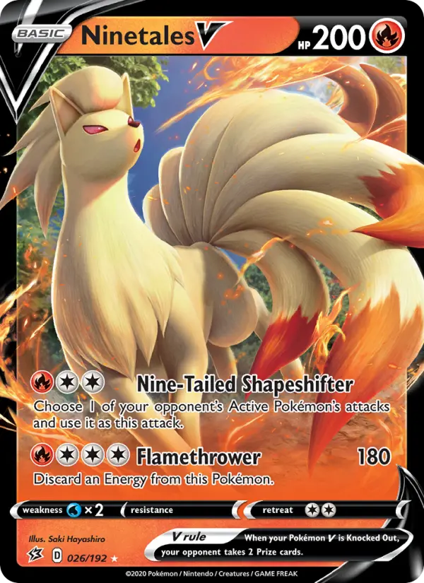 Ninetales V - Rebel Clash Pokemon Card