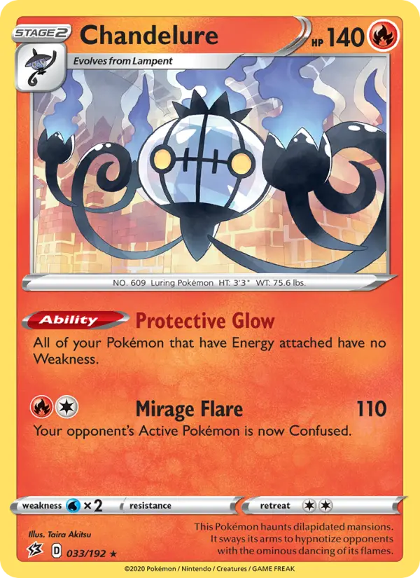 Chandelure - Rebel Clash Pokemon Card