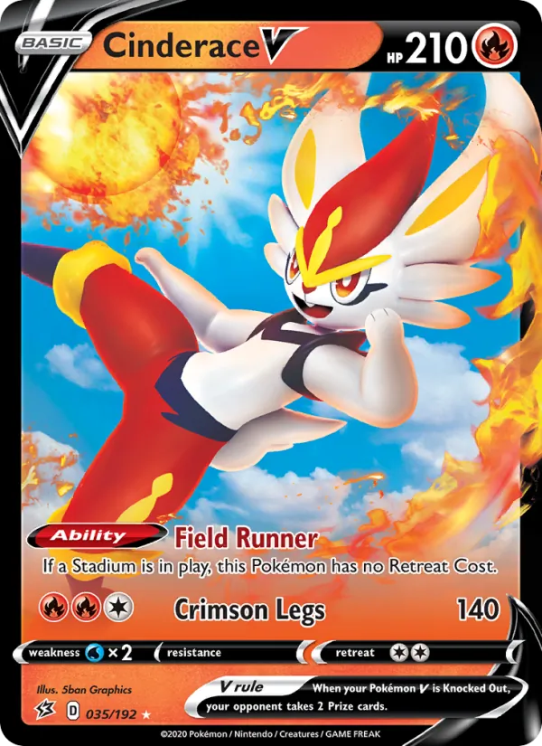 Cinderace V - Rebel Clash Pokemon Card