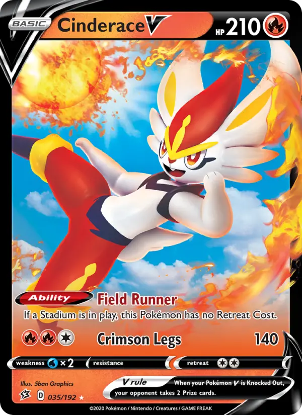 Cinderace V - Rebel Clash Pokemon Card