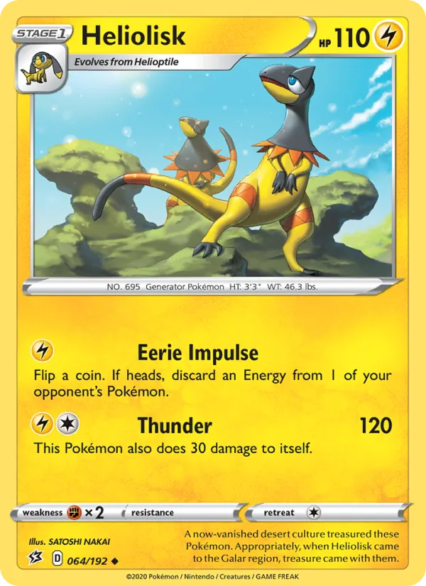 Heliolisk - Rebel Clash Pokemon Card