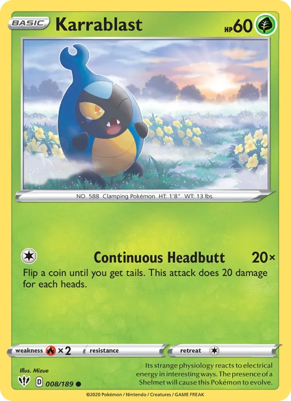 Karrablast - Darkness Ablaze Pokemon Card