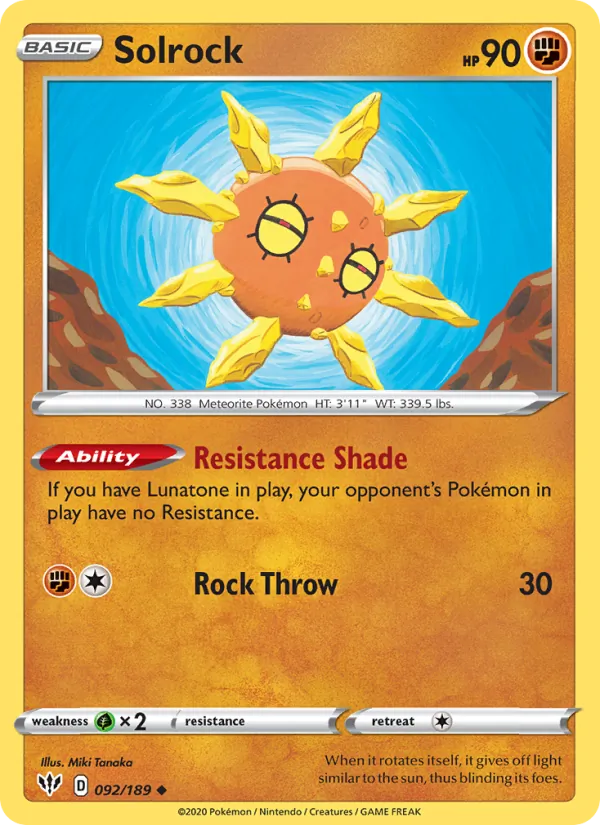 Solrock - Darkness Ablaze Pokemon Card