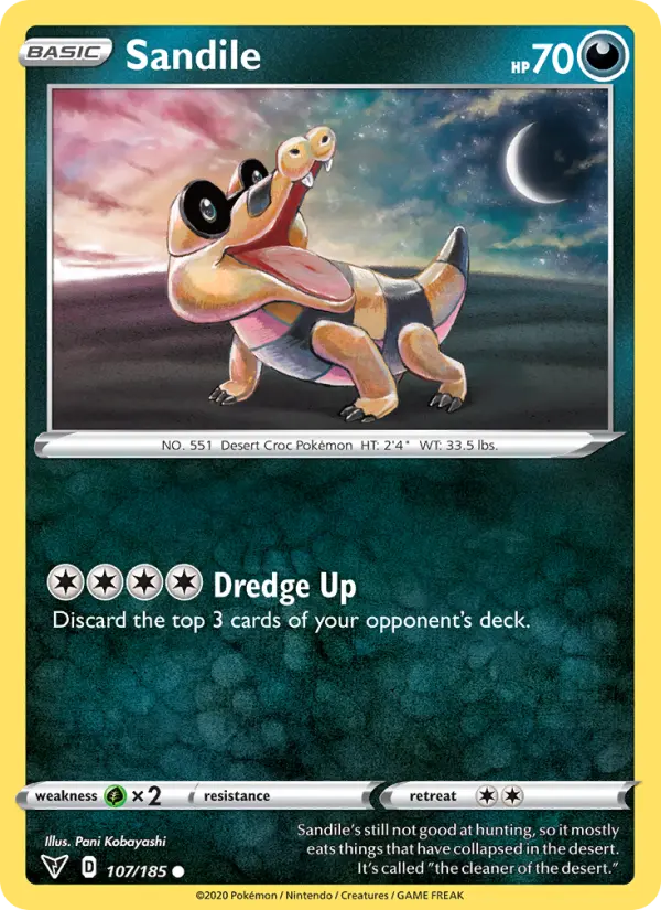 Sandile - Vivid Voltage Pokemon Card