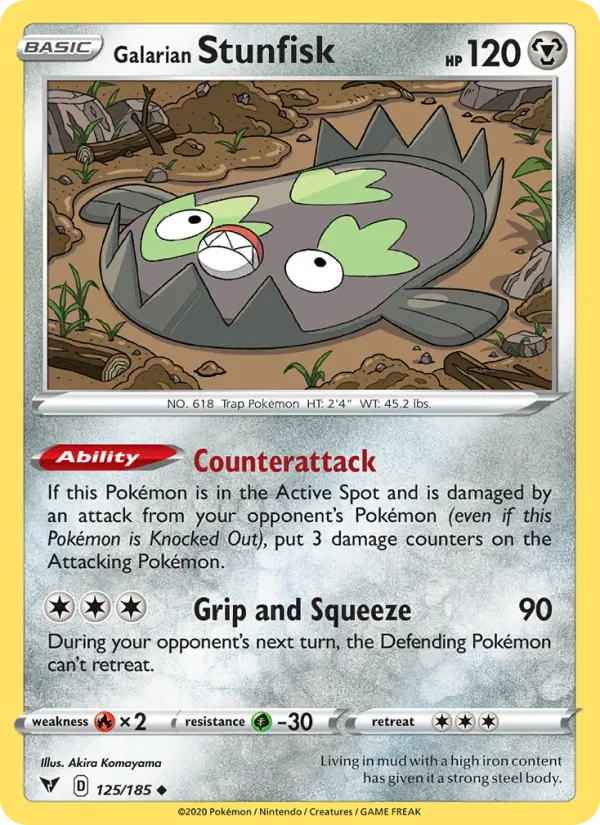 Galarian Stunfisk - Vivid Voltage Pokemon Card
