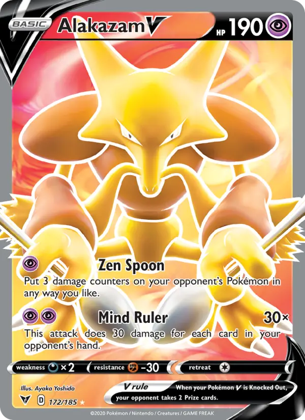 Alakazam V - Vivid Voltage Pokemon Card
