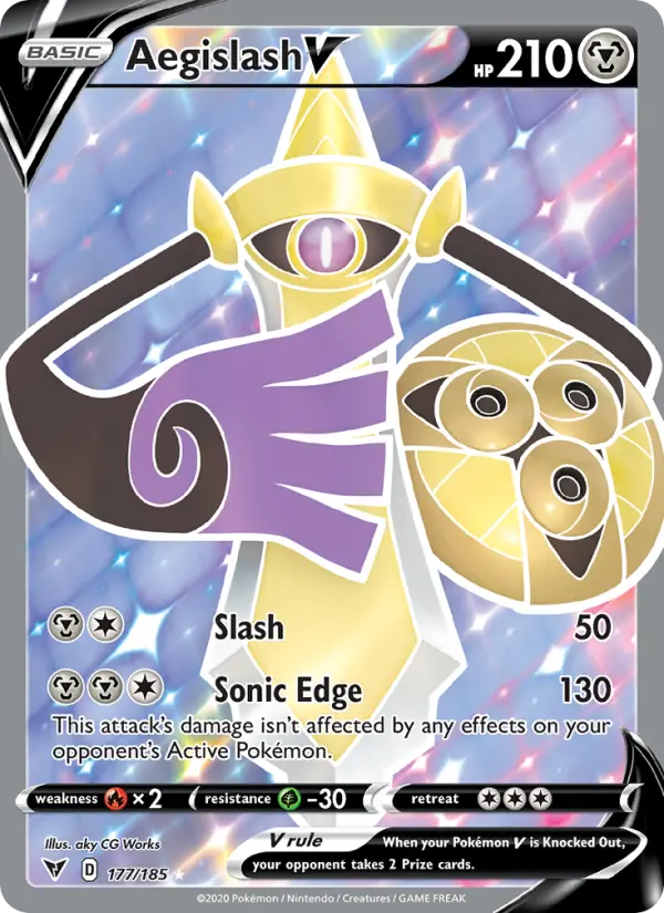 Aegislash V - Vivid Voltage Pokemon Card