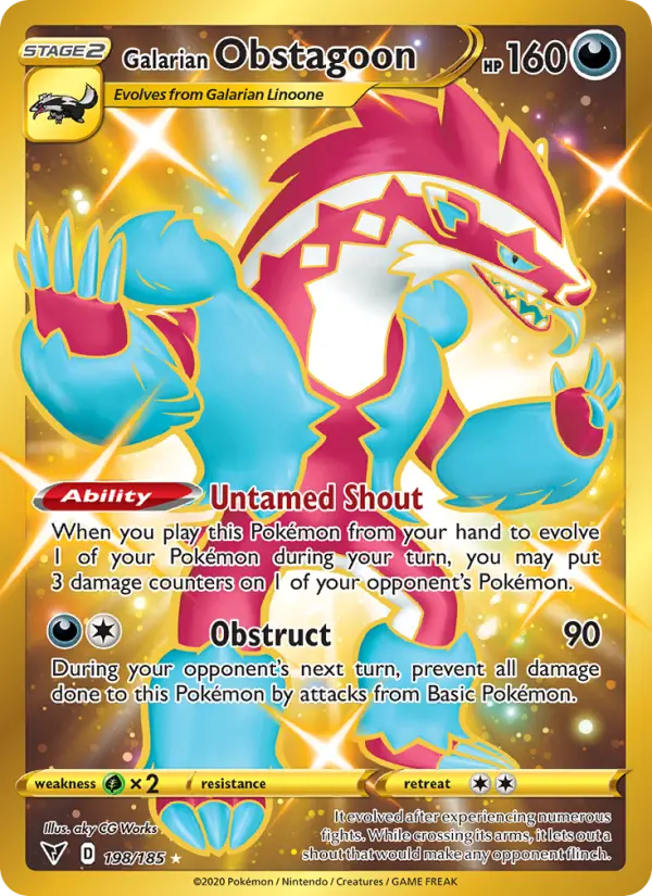 Galarian Obstagoon - Vivid Voltage Pokemon Card