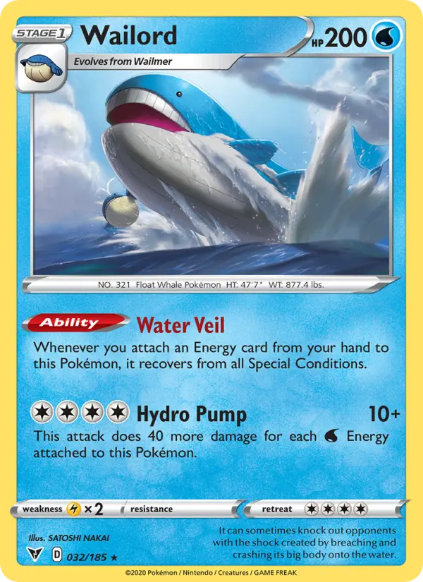 Wailord - Vivid Voltage Pokemon Card