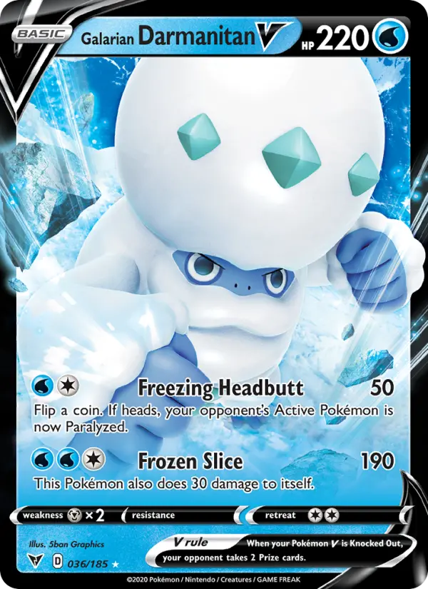Galarian Darmanitan V - Vivid Voltage Pokemon Card
