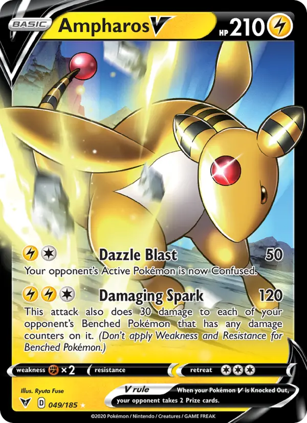 Ampharos V - Vivid Voltage Pokemon Card