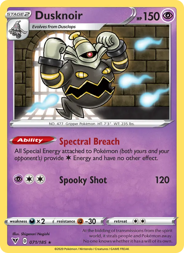 Dusknoir - Vivid Voltage Pokemon Card