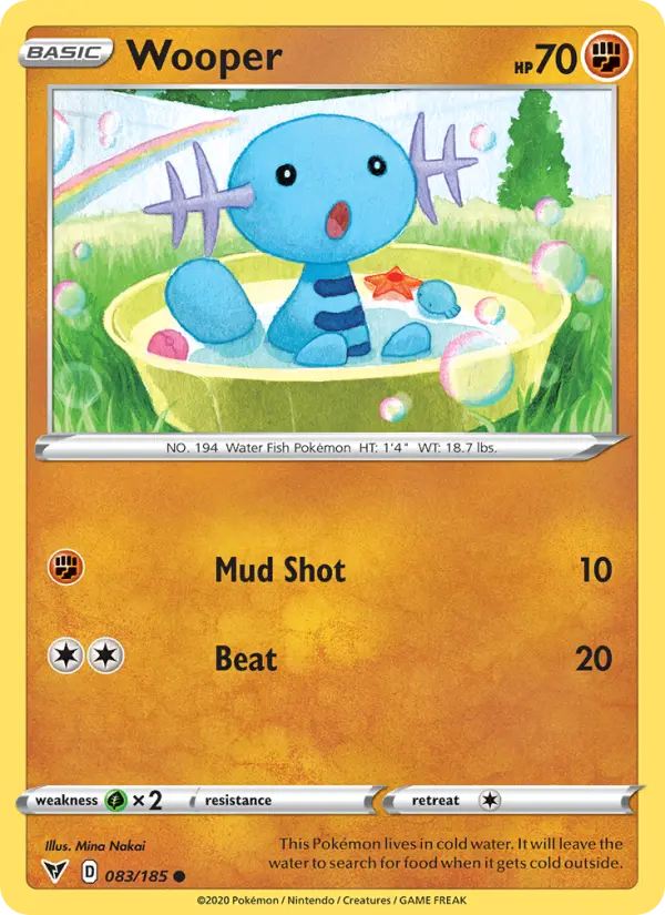 Wooper - Vivid Voltage Pokemon Card