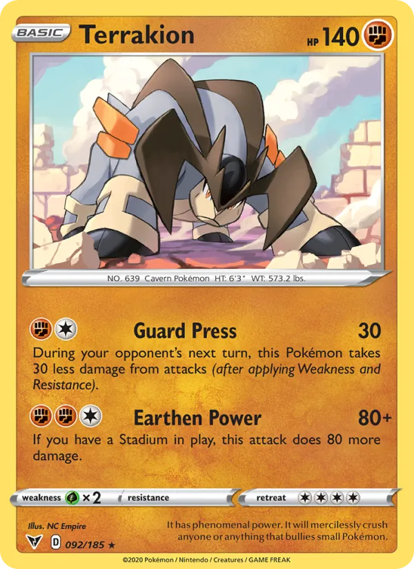 Terrakion - Vivid Voltage Pokemon Card