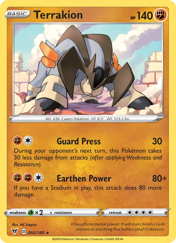 Terrakion - Vivid Voltage Pokemon Card