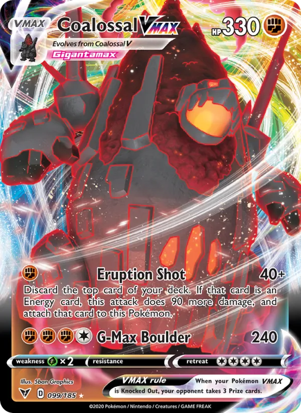 Coalossal VMAX - Vivid Voltage Pokemon Card