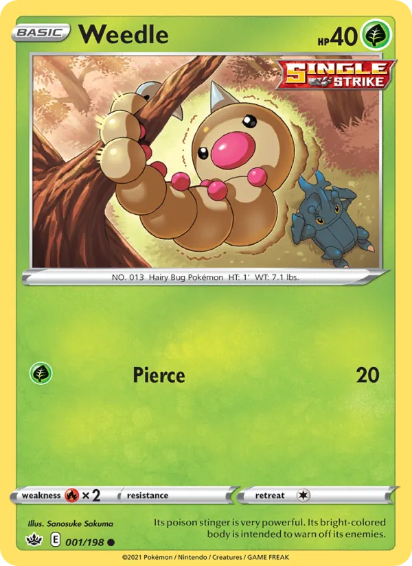 Weedle - Chilling Reign Pokemon Card