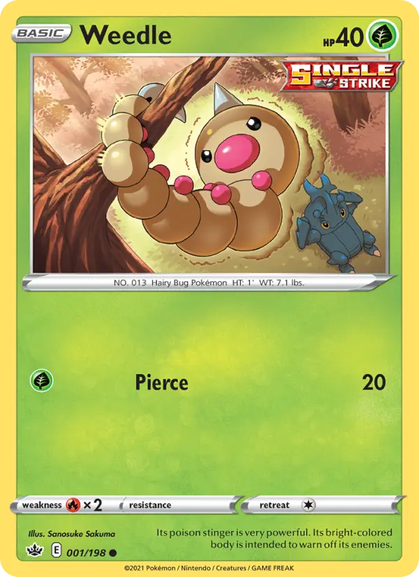 Weedle - Chilling Reign Pokemon Card