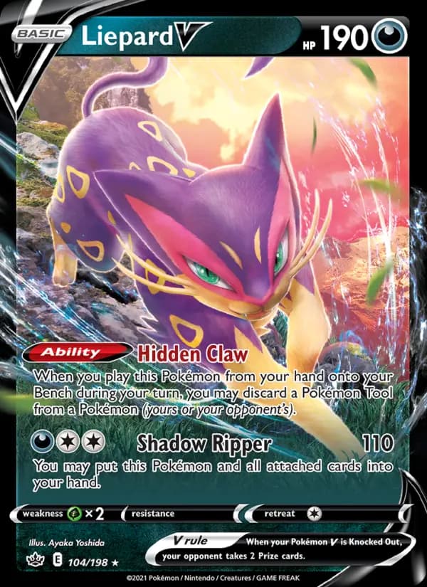 Liepard V - Chilling Reign Pokemon Card