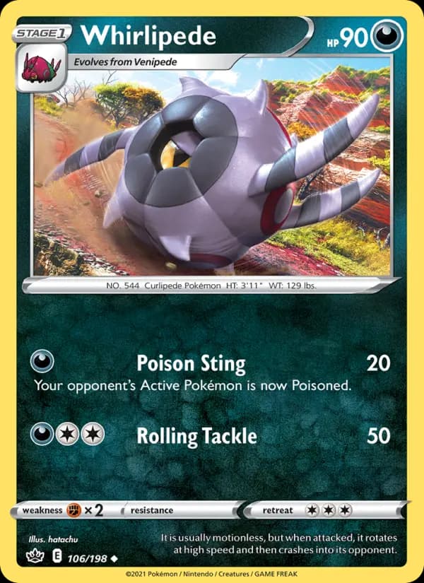 Whirlipede - Chilling Reign Pokemon Card