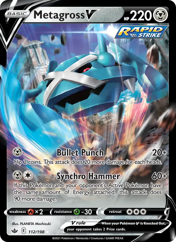 Metagross V - Chilling Reign Pokemon Card
