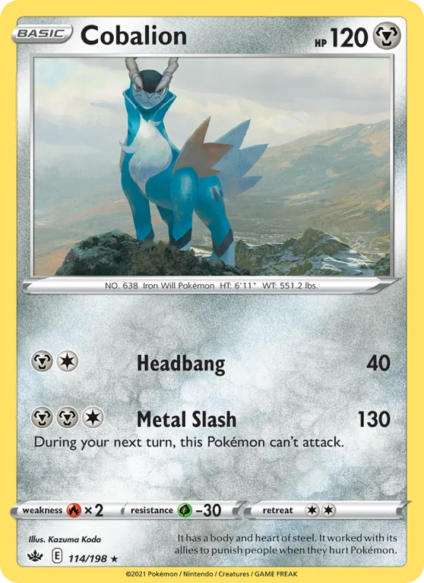 Cobalion - Chilling Reign Pokemon Card