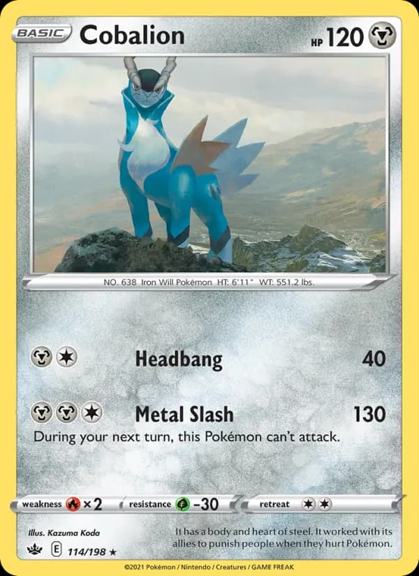 Cobalion - Chilling Reign Pokemon Card
