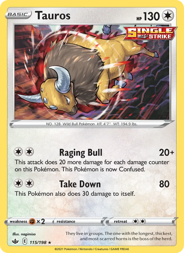 Tauros - Chilling Reign Pokemon Card