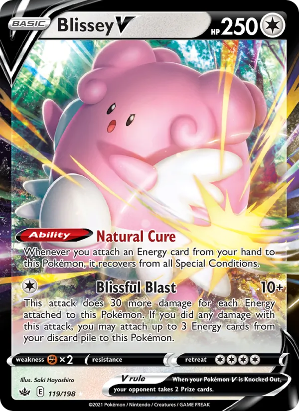 Blissey V - Chilling Reign Pokemon Card
