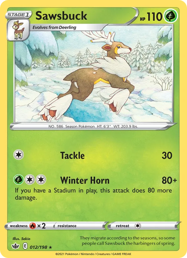 Sawsbuck - Chilling Reign Pokemon Card