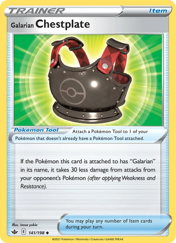Galarian Chestplate - Chilling Reign Pokemon Card