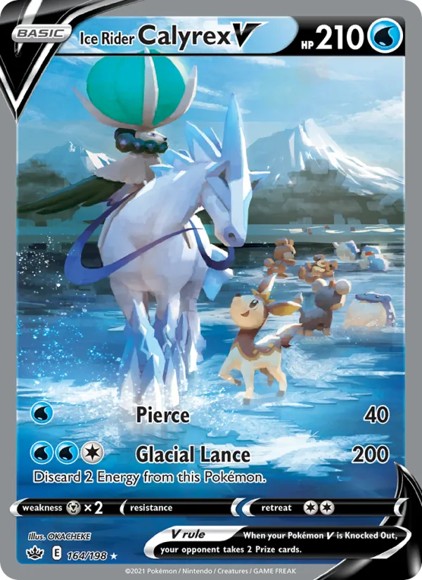 Ice Rider Calyrex V - Chilling Reign Pokemon Card