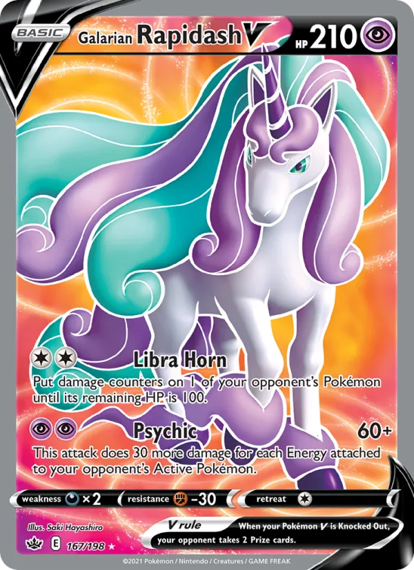 Galarian Rapidash V - Chilling Reign Pokemon Card