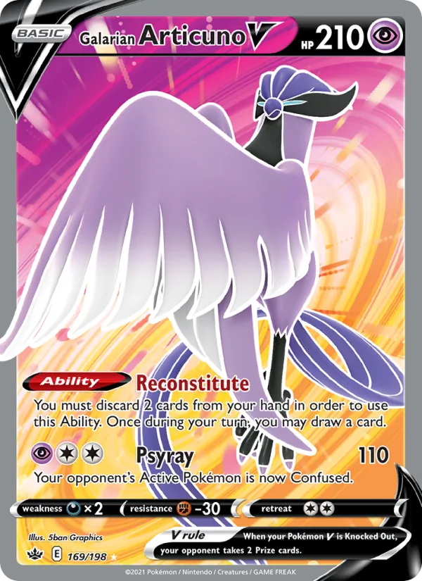 Galarian Articuno V - Chilling Reign Pokemon Card