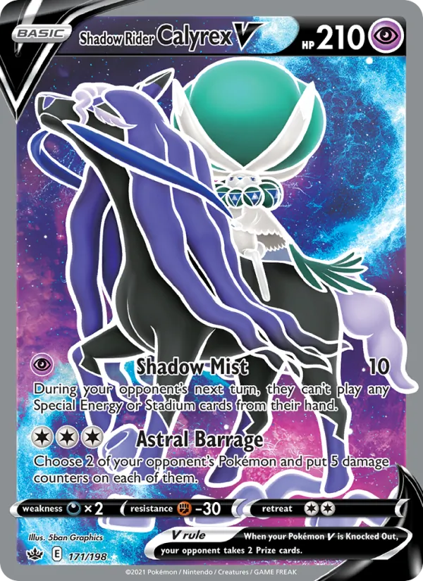 Shadow Rider Calyrex V - Chilling Reign Pokemon Card