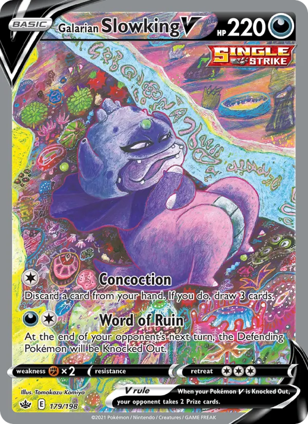 Galarian Slowking V - Chilling Reign Pokemon Card