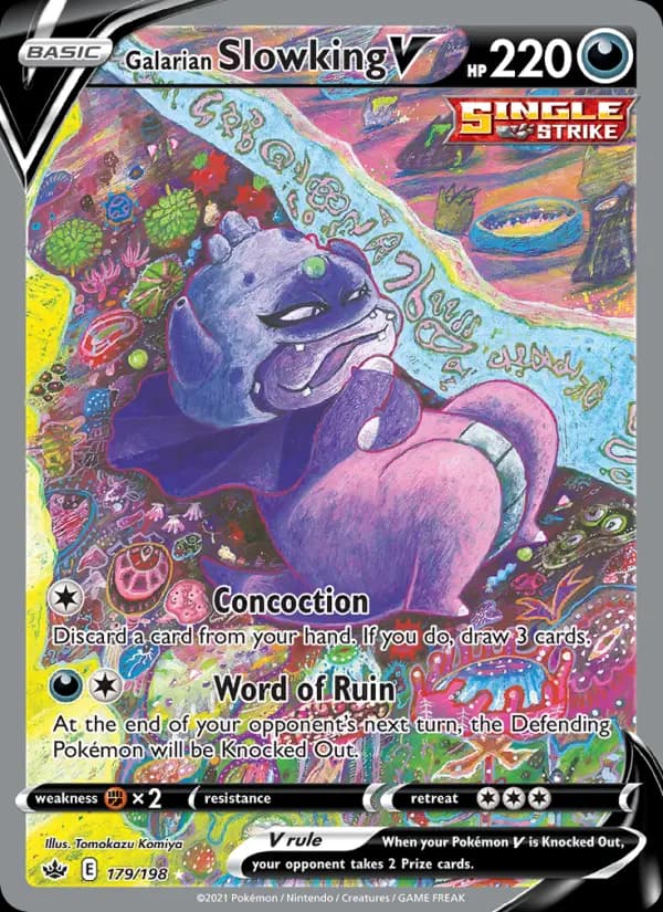 Galarian Slowking V - Chilling Reign Pokemon Card