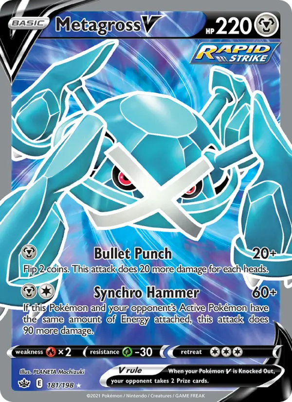 Metagross V - Chilling Reign Pokemon Card