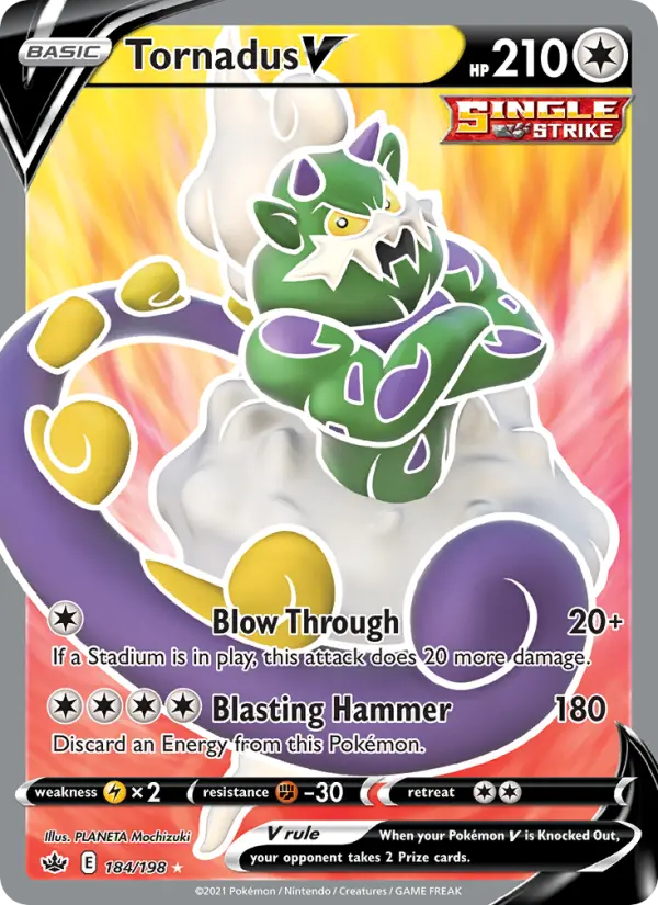 Tornadus V - Chilling Reign Pokemon Card