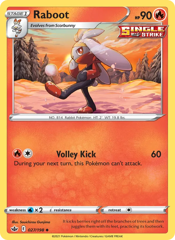 Raboot - Chilling Reign Pokemon Card