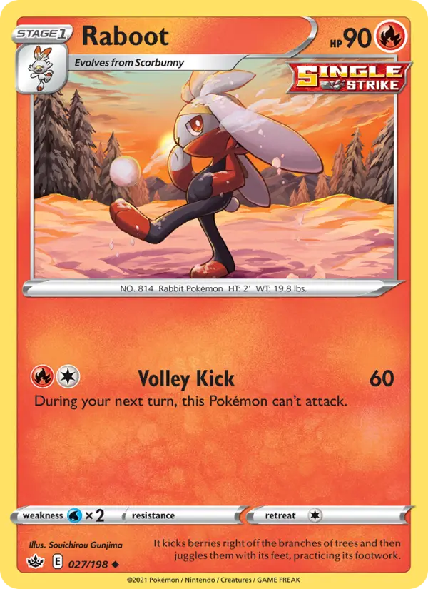 Raboot - Chilling Reign Pokemon Card