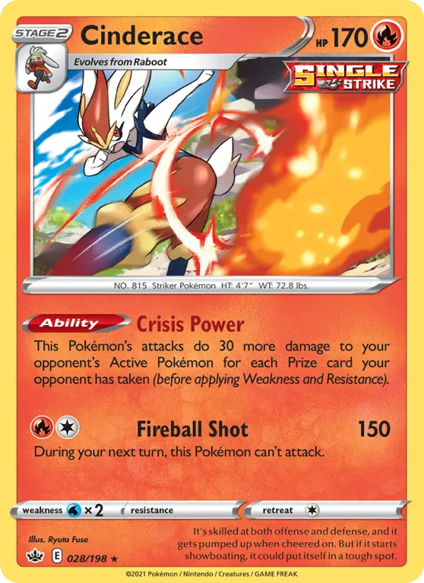 Cinderace - Chilling Reign Pokemon Card