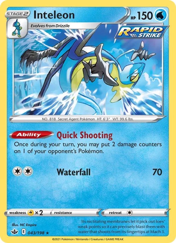 Inteleon - Chilling Reign Pokemon Card