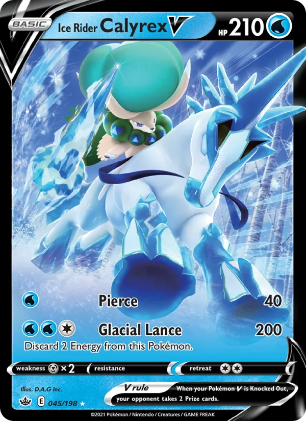 Ice Rider Calyrex V - Chilling Reign Pokemon Card