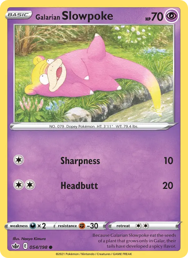 Galarian Slowpoke - Chilling Reign Pokemon Card